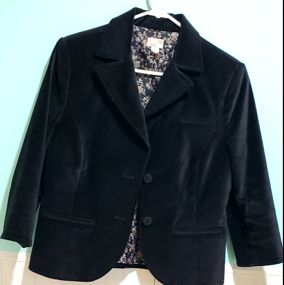 DONATED Black velvet jacket,  Caslon